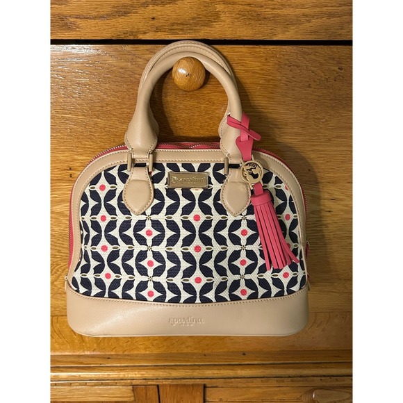 Spartina 449 Handbags - Spartina 449 Daufuskie Island Canvas Leather Dome Satchel Handbag Nautical
